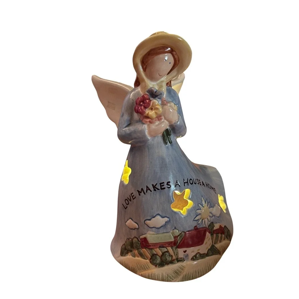 Russ Berrie Country Gatherings Collection Hand‎ Painted Ceramic Tealight  Holder